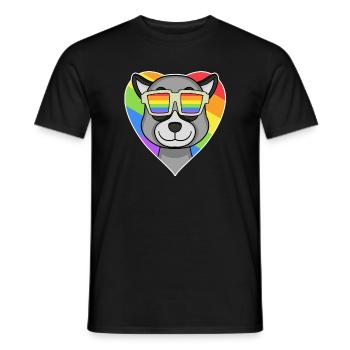LGBT Animal Lemur Rainbow Heart - T-shirt homme - noir - Devant - AI Model Male 178 light (178cm)