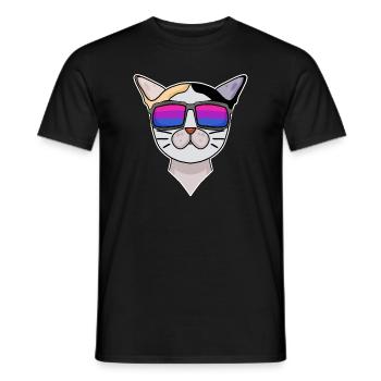 Bisexual Japanese Bobtail Cat Gift - Men's T-Shirt - black - Front - AI Model Male 178 light (178cm)