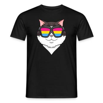Pansexuell Ragdoll - Katze mit Brille - Männer T-Shirt - Schwarz - Vorne - AI Model Male 178 light (178cm)