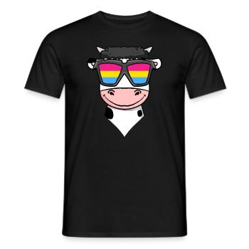Pansexuell Kuh - Kuh mit Brille - Männer T-Shirt - Schwarz - Vorne - AI Model Male 178 light (178cm)