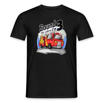 3 years Young fire brigade fire truck car - Men's T-Shirt - black - Front - AI Model Male 178 light (178cm)