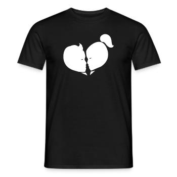 Coeur Amour Connexion Romantique - T-shirt homme - noir - Devant - AI Model Male 178 light (178cm)