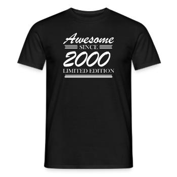 2000 - Vintage 2000 - Fantastic since 2000 - Men's T-Shirt - black - Front - AI Model Male 178 light (178cm)