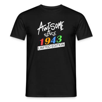 1943 - Jahrgang 1943 - Fantastisch seit 1943 - Männer T-Shirt - Schwarz - Vorne - AI Model Male 178 light (178cm)