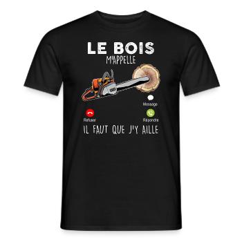 Le Bois Cadeau Bûcheron homme et Femme - T-shirt homme - noir - Devant - AI Model Male 178 light (178cm)
