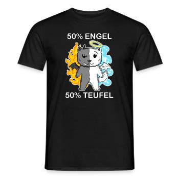 Katze Katzenrasse Perserkatze - Engel und Teufel - Männer T-Shirt - Schwarz - Vorne - AI Model Male 178 light (178cm)