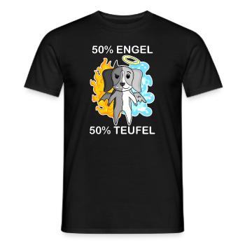 Hund Beagle - Engel und Teufel - Männer T-Shirt - Schwarz - Vorne - AI Model Male 178 light (178cm)