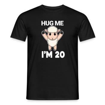 20 birthday - 20 years - hug - Men's T-Shirt - black - Front - AI Model Male 178 light (178cm)