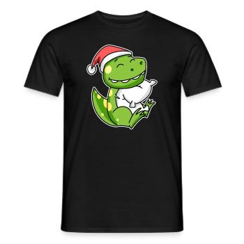 Dinosaurier Weihnachten Schlafen Schlaf - Männer T-Shirt - Schwarz - Vorne - AI Model Male 178 light (178cm)