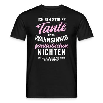 Stolze Tante von wahnsinnig fantastischen Nichten - Männer T-Shirt - Schwarz - Vorne - AI Model Male 178 light (178cm)