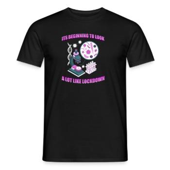 Biology Biologist Microscope - Men's T-Shirt - black - Front - AI Model Male 178 light (178cm)