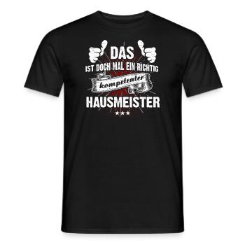 T-Shirt Ein kompetenter Hausmeister - Männer T-Shirt - Schwarz - Vorne - AI Model Male 178 light (178cm)