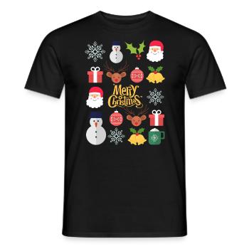 Amis de Noël joyeux Noël - T-shirt homme - noir - Devant - AI Model Male 178 light (178cm)
