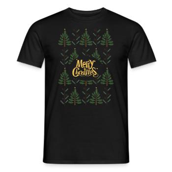 Forêt joyeux noel - T-shirt homme - noir - Devant - AI Model Male 178 light (178cm)