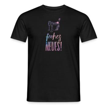 New Year's Eve 2018 T-Shirt Happy New Sparkling Wine Knaller - Men's T-Shirt - black - Front - AI Model Male 178 light (178cm)