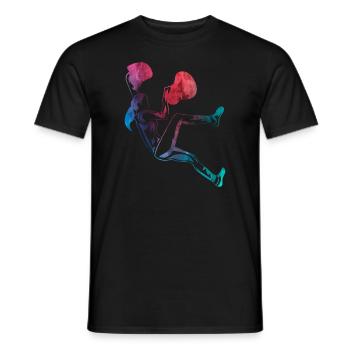 Kletter-Tshirt, Bouldern, Männer Frauen Kinder - Männer T-Shirt - Schwarz - Vorne - AI Model Male 178 light (178cm)