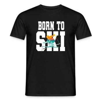 Born to SKI, Ski, Hiver, Tshirt - T-shirt homme - noir - Devant - AI Model Male 178 light (178cm)