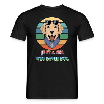 Just A Girl Who Loves Dog Funny Gift Dog School - T-shirt homme - noir - Devant - AI Model Male 178 light (178cm)