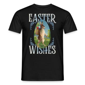 Lapin de Pâques, lapin rétro-vintage - T-shirt homme - noir - Devant - AI Model Male 178 light (178cm)