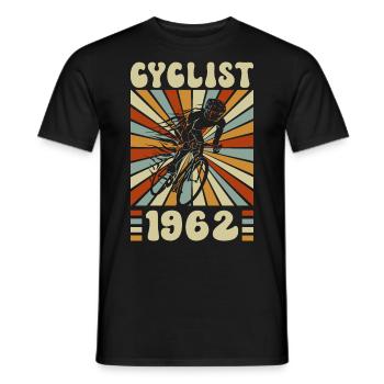 Cycliste Né En 1962 60 Ans Anniversaire - T-shirt homme - noir - Devant - AI Model Male 178 light (178cm)