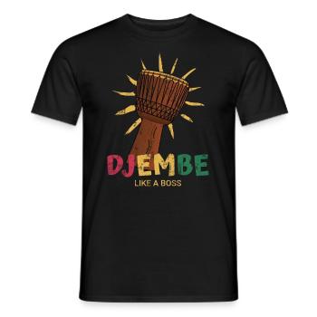 Djembe Bongo Trommel Like a chief - Männer T-Shirt - Schwarz - Vorne - AI Model Male 178 light (178cm)