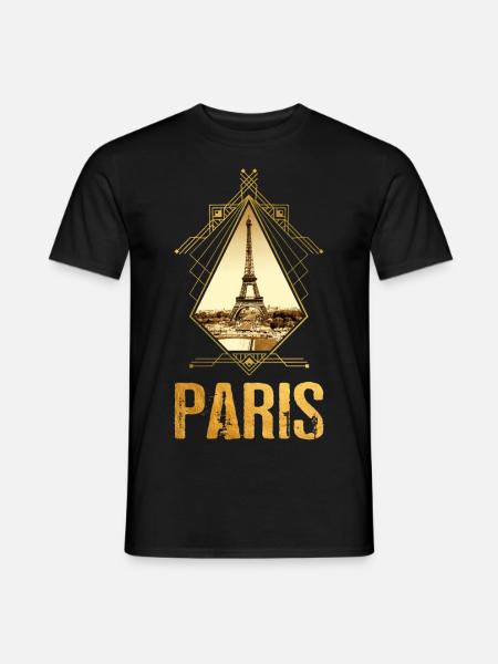 Paris Frankreich Stadt Skyline Gold Heimat Liebe - Männer T-Shirt - Schwarz