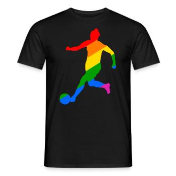 Gay Pride Frauenfußball Design - Männer T-Shirt - Schwarz - Vorne - AI Model Male 178 light (178cm)