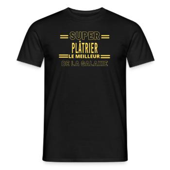 Meilleur de la galaxie PLÂTRIER - T-shirt homme - noir - Devant - AI Model Male 178 light (178cm)