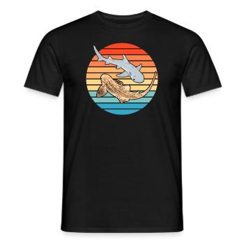 Requin zèbre requin de récif à pointe blanche - T-shirt homme - noir - Devant - AI Model Male 178 light (178cm)