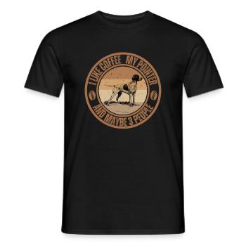 Pointer Coffee Dog Cafe - Men's T-Shirt - black - Front - AI Model Male 178 light (178cm)