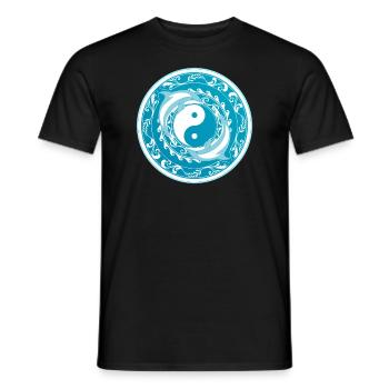 Yin Yang Dolphins - Men's T-Shirt - black - Front - AI Model Male 178 light (178cm)