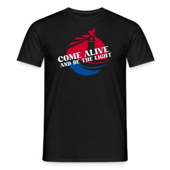 Be the Light – Christian - Men's T-Shirt - black - Front - AI Model Male 178 light (178cm)