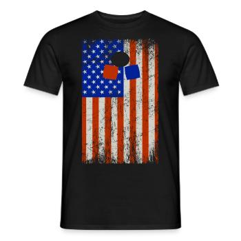 American Flag Cornhole Bean Bag Toss Lawn Game - T-shirt homme - noir - Devant - AI Model Male 178 light (178cm)