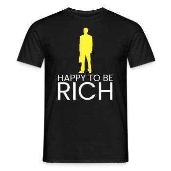 glücklich, reich zu sein - Männer T-Shirt - Schwarz - Vorne - AI Model Male 178 light (178cm)