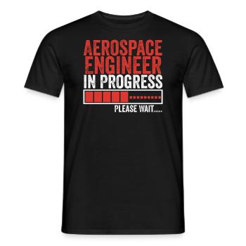 Aerospace Engineer in Progress Astronautical - Men's T-Shirt - black - Front - AI Model Male 178 light (178cm)
