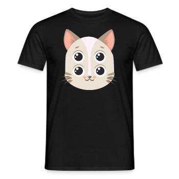 Chat effrayant avec 4 yeux Déroutant - T-shirt homme - noir - Devant - AI Model Male 178 light (178cm)