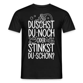Duschst du noch oder stinkst Du schon? Winter - Männer T-Shirt - Schwarz - Vorne - AI Model Male 178 light (178cm)