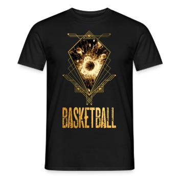 Basketball Ball Gold Basketball Player Player - Men's T-Shirt - black - Front - AI Model Male 178 light (178cm)