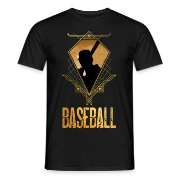 Baseball Baseball Player Gold Sport Vintage Retro - T-shirt homme - noir - Devant - AI Model Male 178 light (178cm)