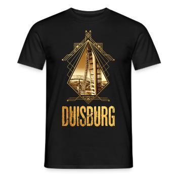 Duisburg Deutschland Stadt Skyline Gold Liebe - Männer T-Shirt - Schwarz - Vorne - AI Model Male 178 light (178cm)