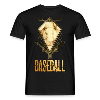 Baseball Ball Gold Player USA Sport Vintage Retro - Men's T-Shirt - black - Front - AI Model Male 178 light (178cm)