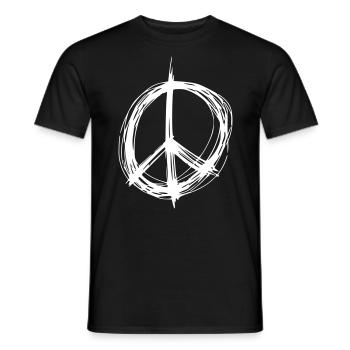 Signe de la Paix Dessin de la Paix Croquis blanc - T-shirt homme - noir - Devant - AI Model Male 178 light (178cm)