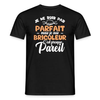Je ne suis pas parfait mais je suis bricoleur - T-shirt homme - noir - Devant - AI Model Male 178 light (178cm)