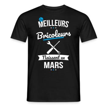Les meilleurs bricoleurs naissent en Mars - T-shirt homme - noir - Devant - AI Model Male 178 light (178cm)