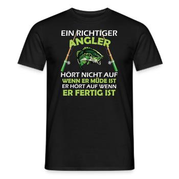 LUSTIGES ANGLER DESIGN I ANGELN I FISCHER I FISCH - Männer T-Shirt - Schwarz - Vorne - AI Model Male 178 light (178cm)