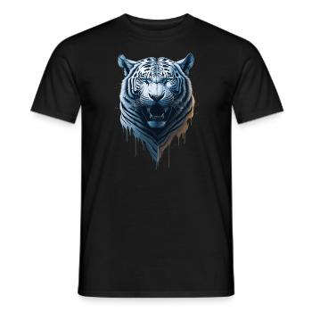WILDES WHITE TIGER DESIGN - Männer T-Shirt - Schwarz - Vorne - AI Model Male 178 light (178cm)