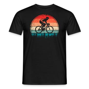 Retro Bicycle Cycling Cyclist - Men's T-Shirt - black - Front - AI Model Male 178 light (178cm)