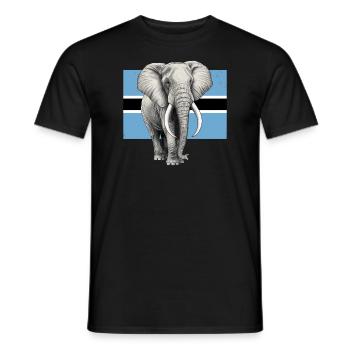 Elephant flag of Botswana - Men's T-Shirt - black - Front - AI Model Male 178 light (178cm)