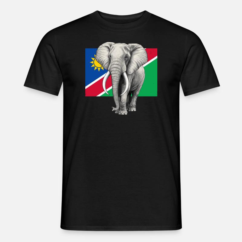 Elefant Flagge von Namibia - Männer T-Shirt - Schwarz