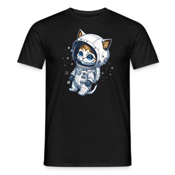 Babykatze im Weltraum - Männer T-Shirt - Schwarz - Vorne - AI Model Male 178 light (178cm)